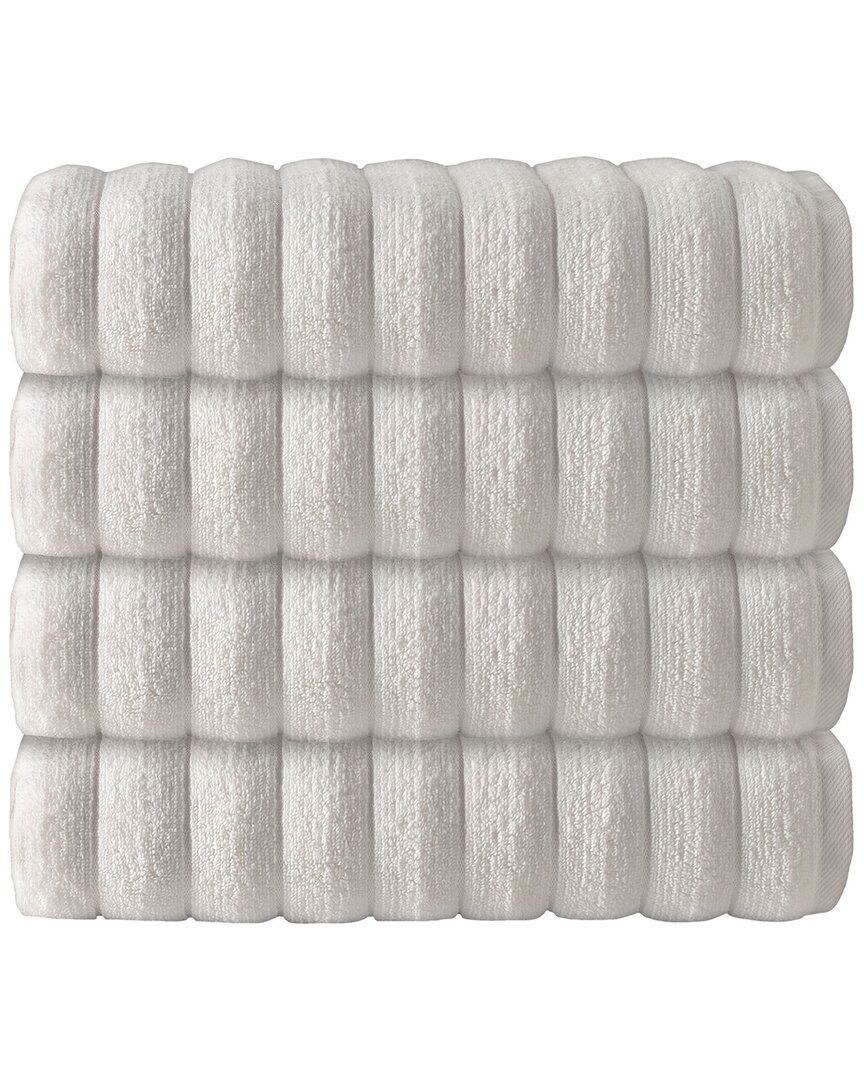 Enchante Home Vague Turkish Cotton 4pc Hand Towels In Cream