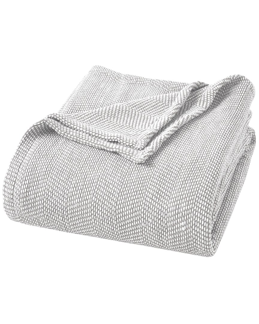 Superior Maya Chenille Herringbone Medium Weight Blanket In Grey
