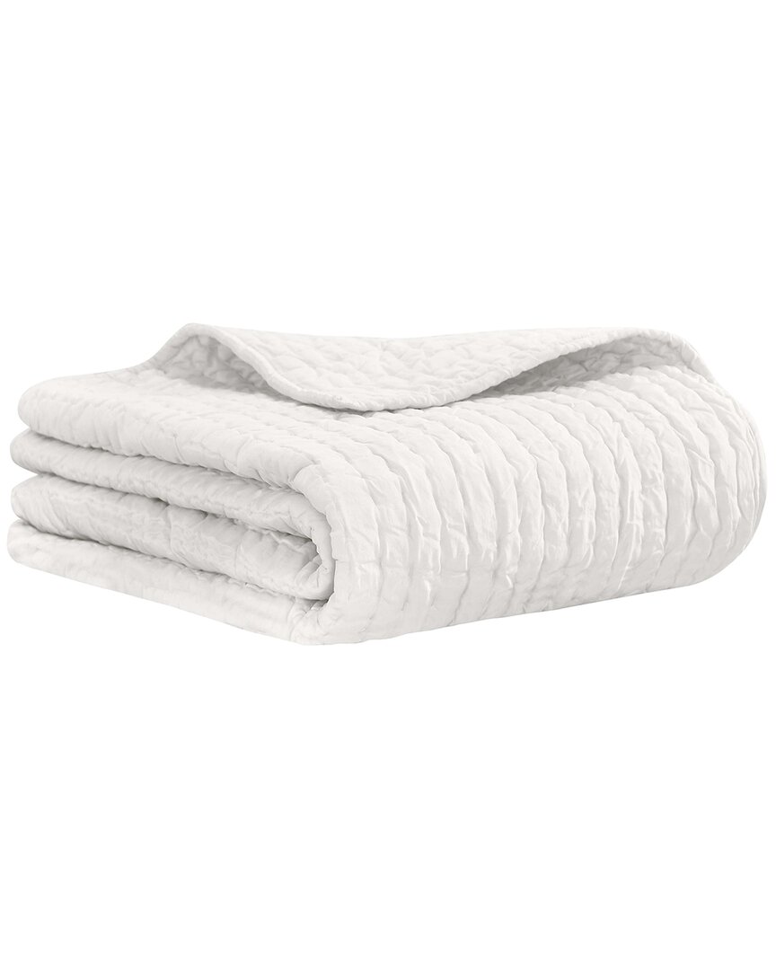 Superior Bella Silk Pick Stitch Medium Weight Throw In White