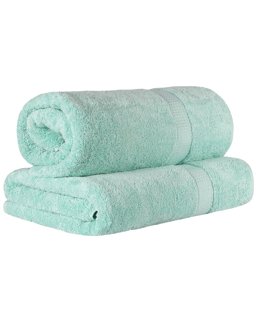 Superior Egyptian Cotton Highly Absorbent 2pc Ultra-plush Solid Bath Sheet Set In Green