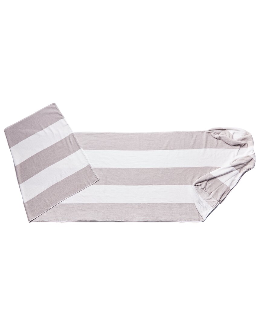 Superior Cotton Standard Size Cabana Stripe Chaise Lounge Chair Cover In Grey