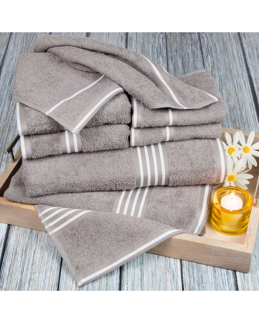 Lavish Home 8pc Cotton Towel Set In Silver