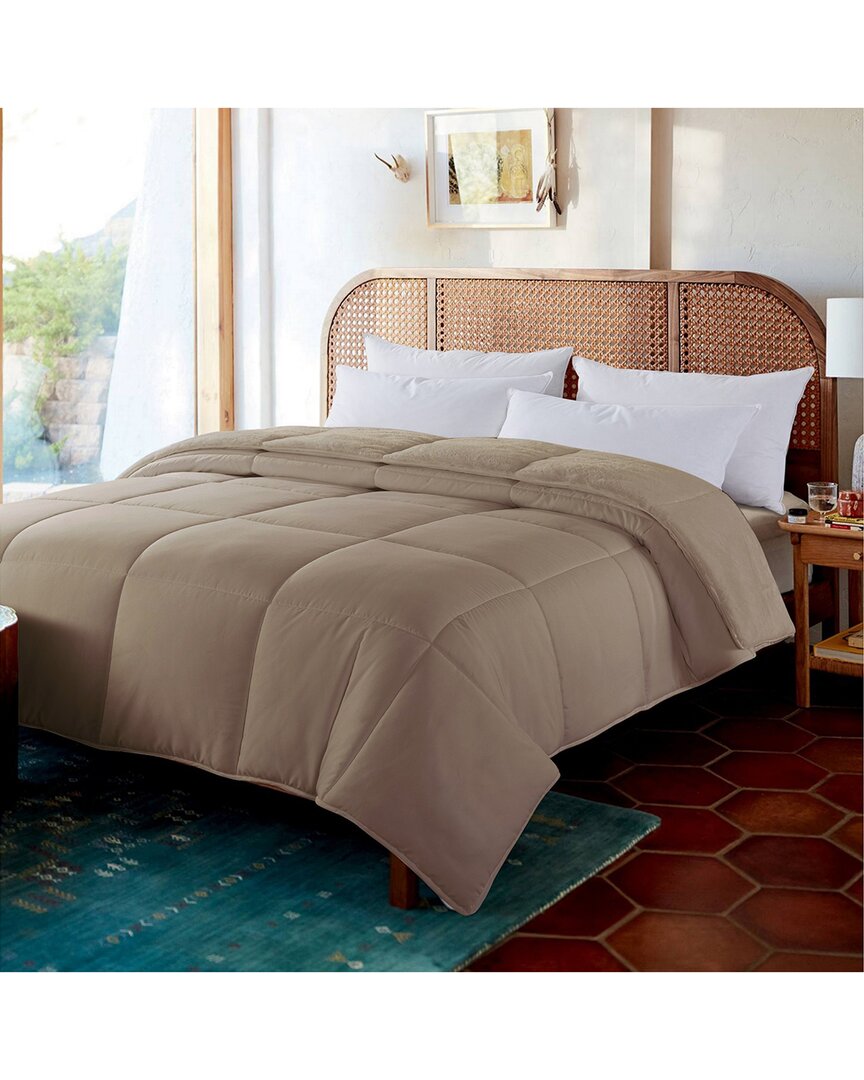 St. James Home Cozy Down Alternative Reversible Comforter In Tan