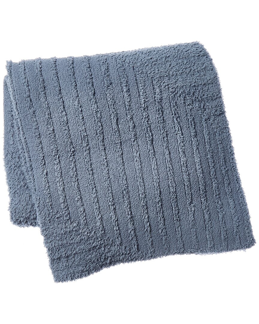 Barefoot Dreams Cozychic Angular Rib Blanket In Blue