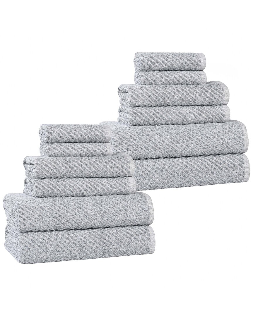Superior Amelia Medium Weight Diagonal Stripes 12pc Towel Set