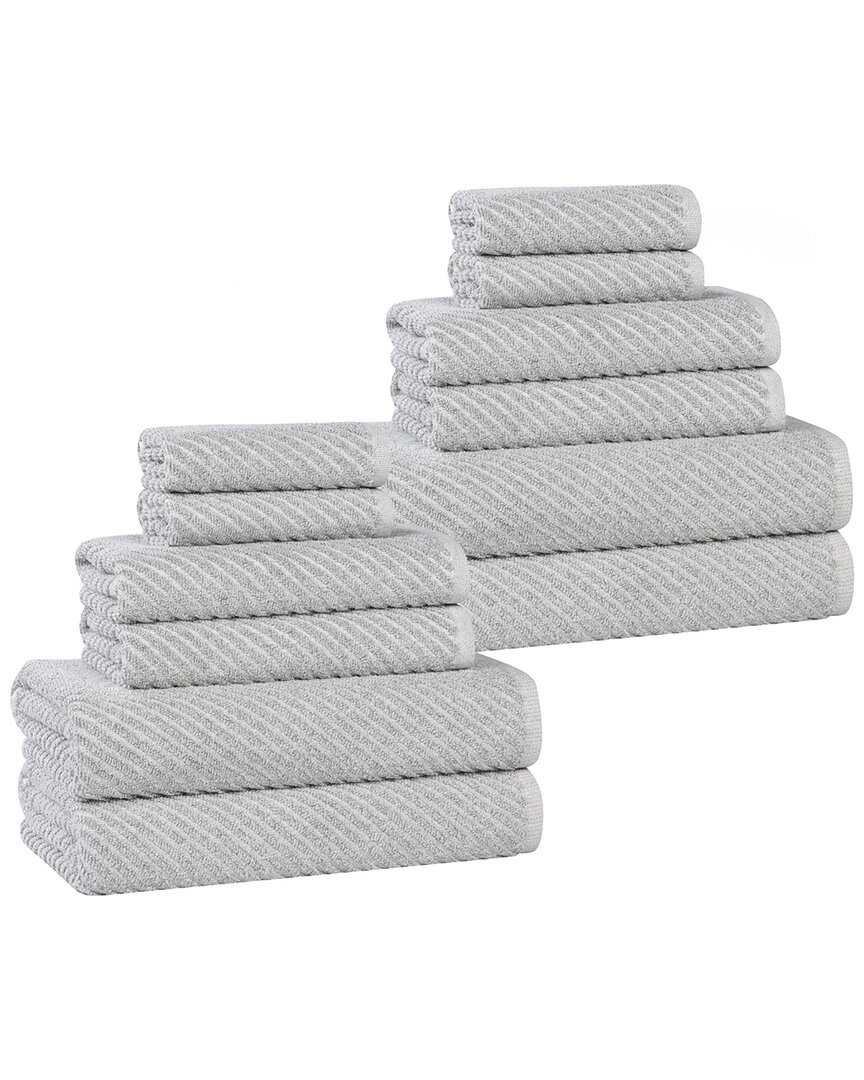 Superior Amelia Medium Weight Diagonal Stripes 12pc Towel Set