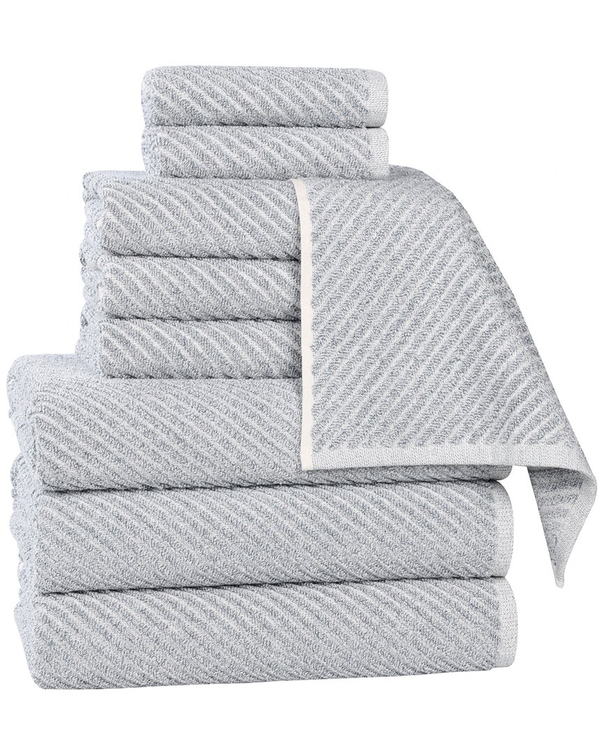 Superior Amelia Medium Weight Diagonal Stripes 9pc Towel Set