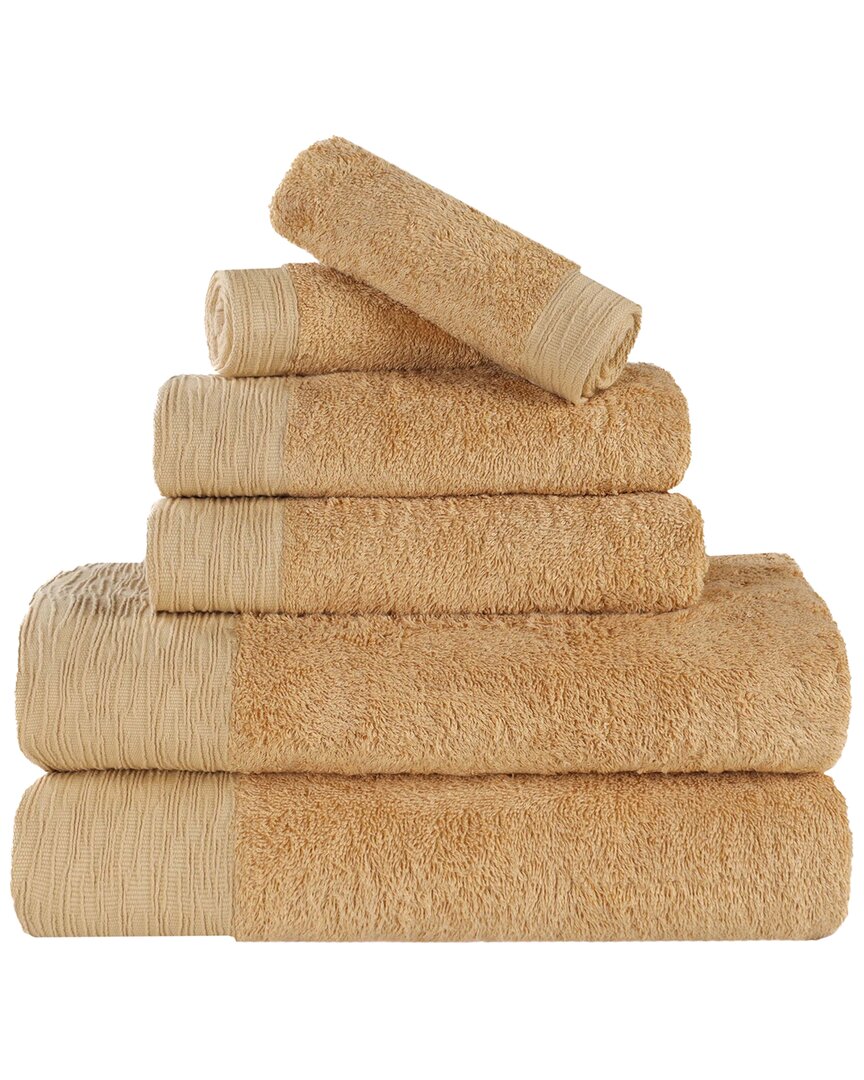 Superior Rayon Eco-friendly Fluffy Soft Modern Solid 6pc Towel Set