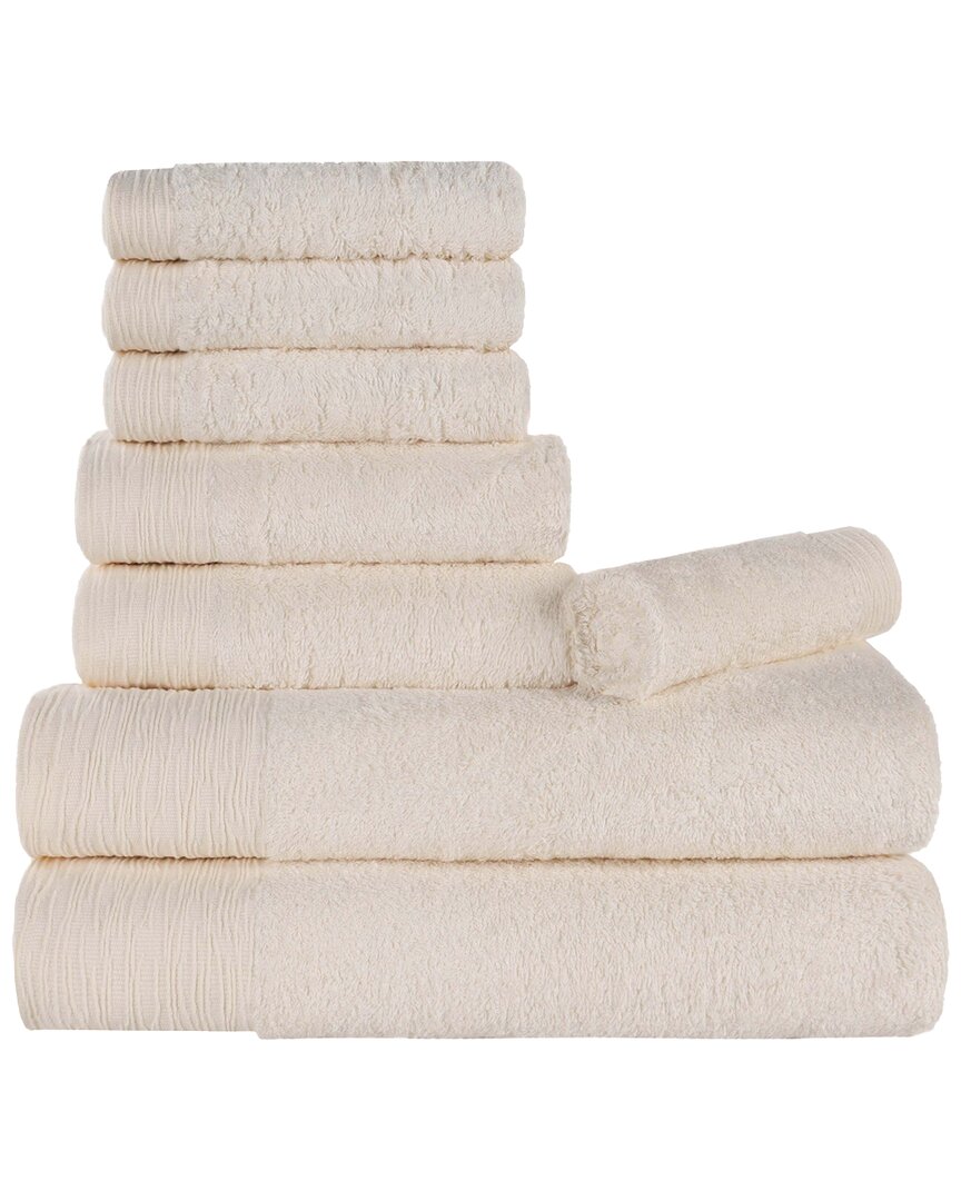 Superior Rayon Eco-friendly Fluffy Soft Modern Solid 8pc Towel Set