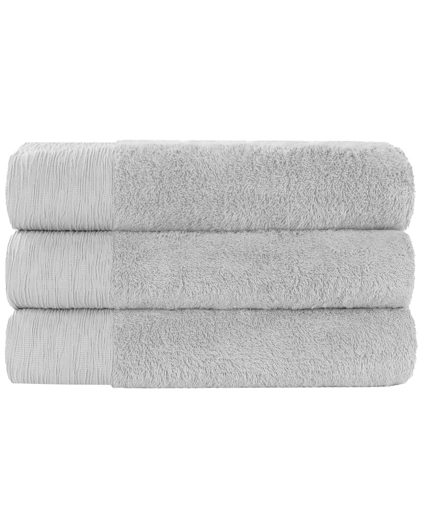 Superior Set Of 3 Rayon Eco-friendly Fluffy Soft Modern Solid Bath Towels