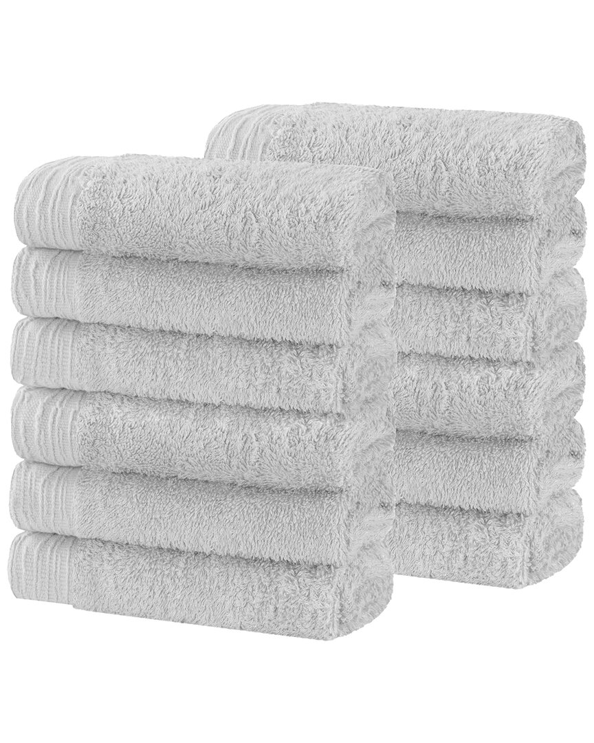 Superior Set Of 12 Rayon Eco-friendly Fluffy Soft Modern Solid Face Towel Washcloths