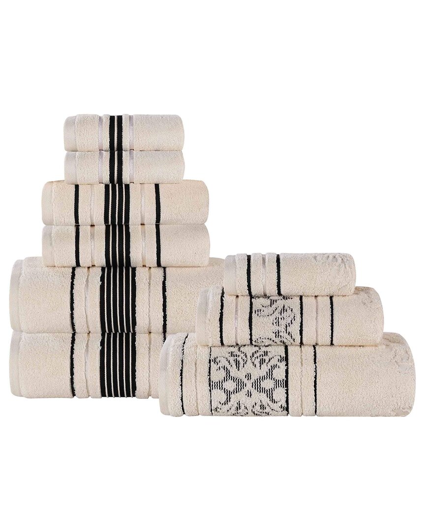 Superior Sadie Zero Twist Cotton Jacquard Floral Absorbent 9pc Assorted Towel Set