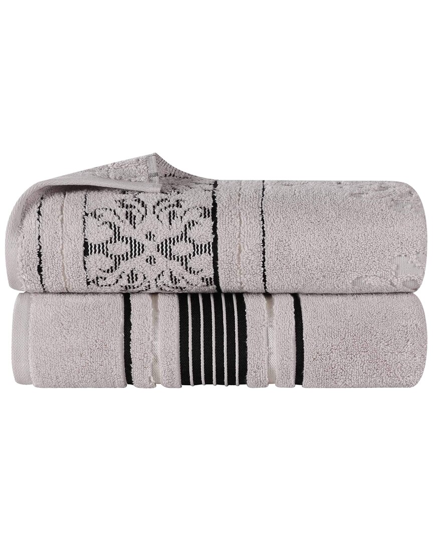 Superior Set Of 2 Sadie Zero Twist Cotton Jacquard Floral Absorbent Bath  Sheets