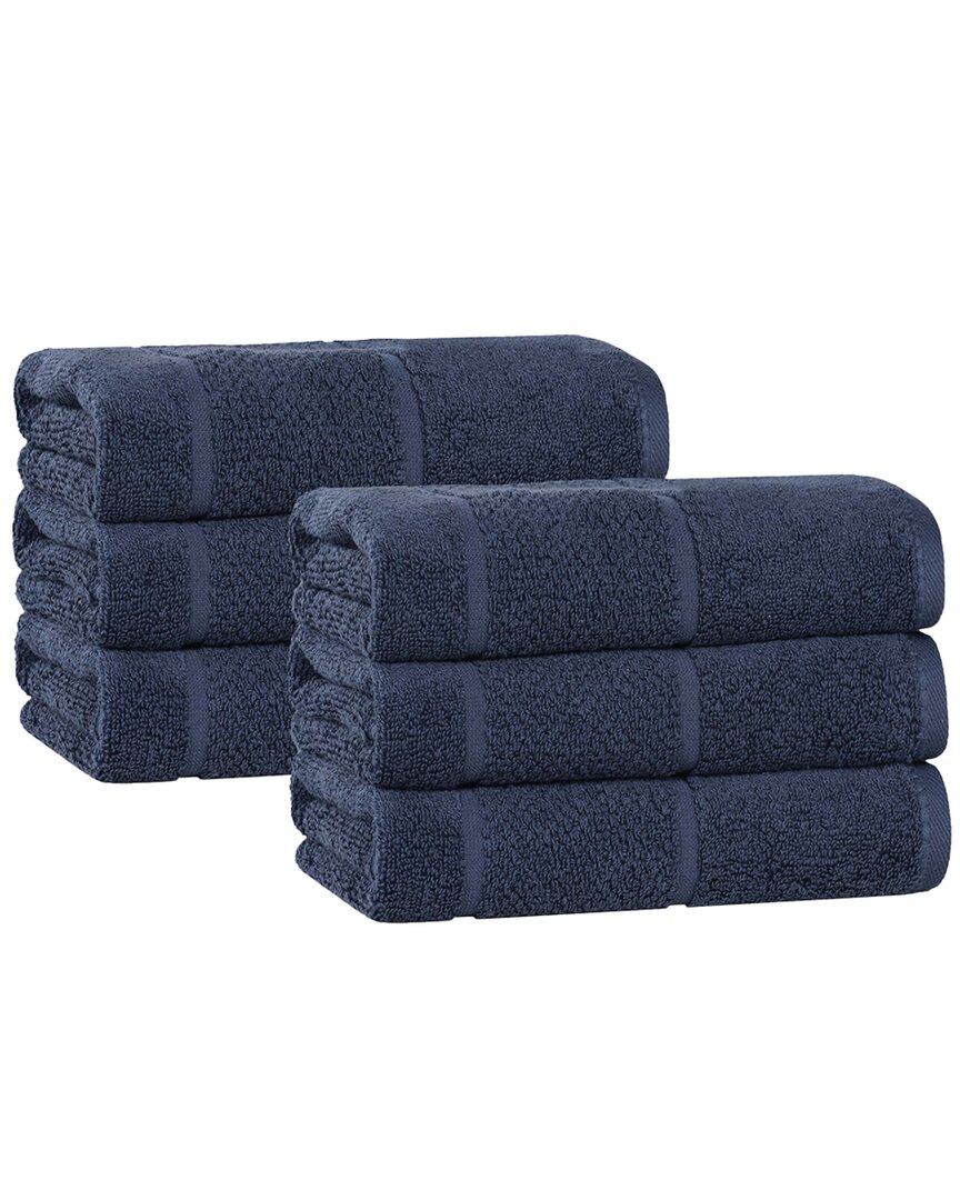 Superior Set Of 6 Mile Smart Twist Cotton Medium Weight Solid Hand Towels