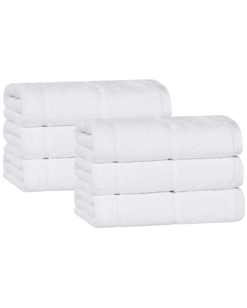 Superior Set Of 6 Mile Smart Twist Cotton Medium Weight Solid Hand Towels