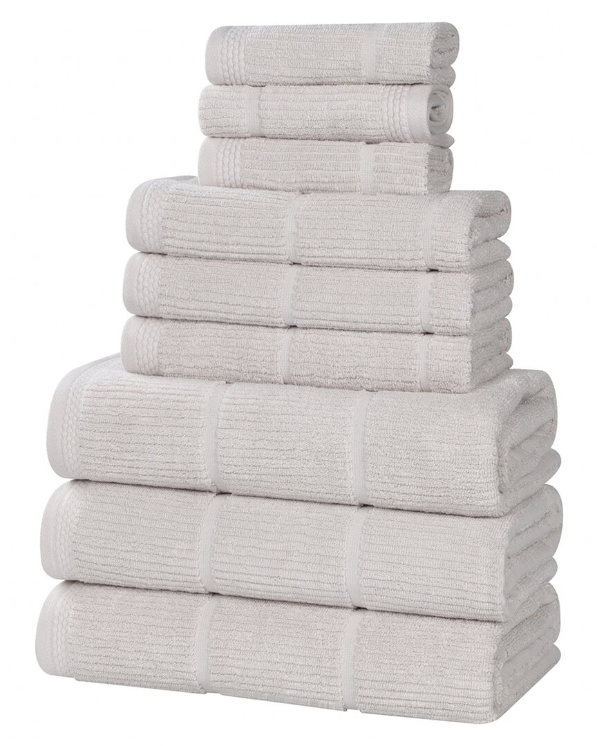Superior Milo Smart Twist Cotton Medium Weight Solid Ribbed 9pc Towel Set