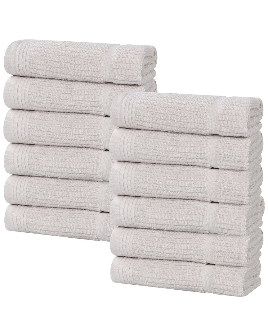 Superior Set Of 12 Milo Smart Twist Cotton Medium Weight Solid Washcloths