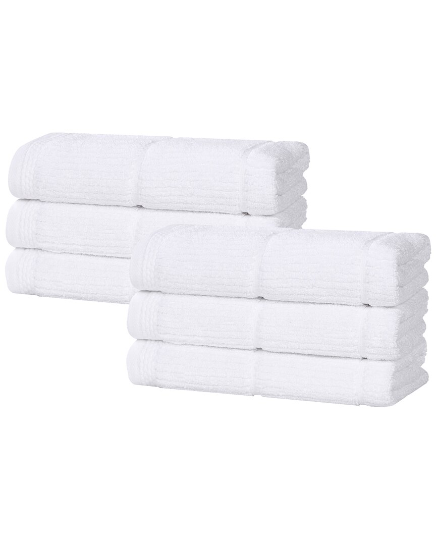 Superior Set Of 6 Milo Smart Twist Cotton Medium Weight Solid Hand Towels