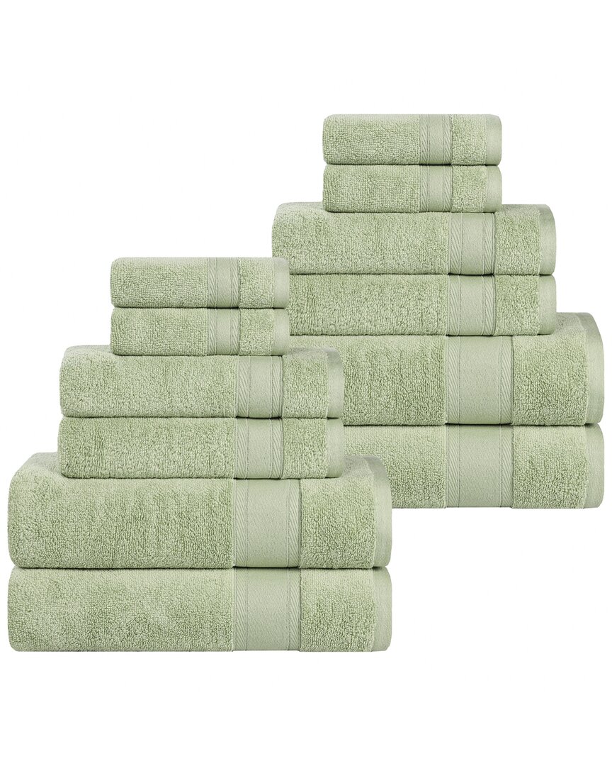 Superior Belmont Zero Twist Cotton Medium Weight Soft Absorbent 12pc Towel Set