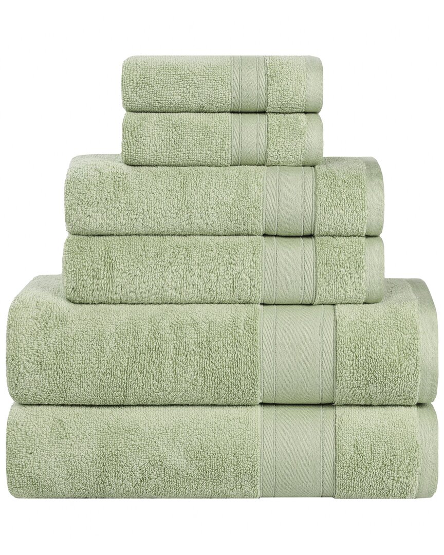 Superior Belmont Zero Twist Cotton Medium Weight Soft Absorbent 6pc Towel Set