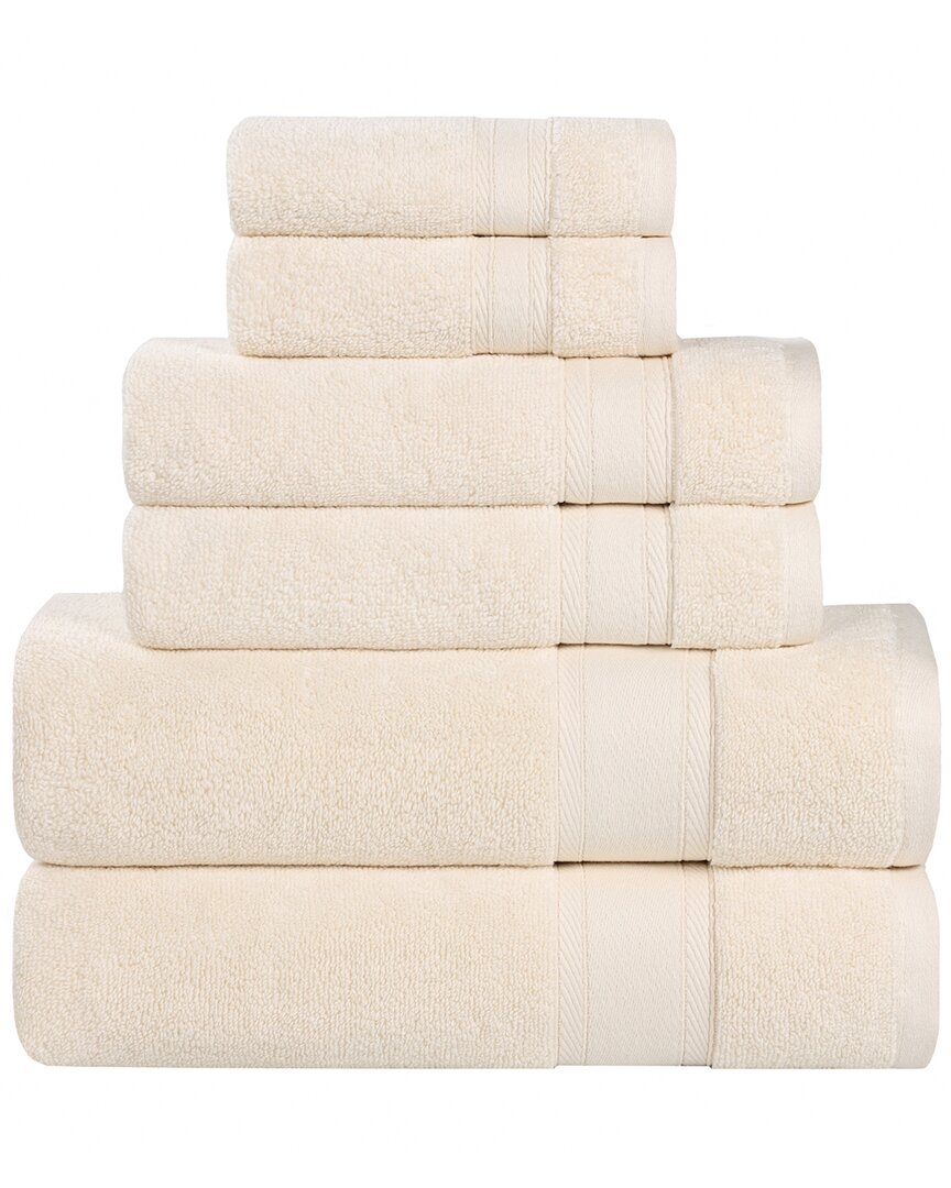 Superior Belmont Zero Twist Cotton Medium Weight Soft Absorbent 6pc Towel Set