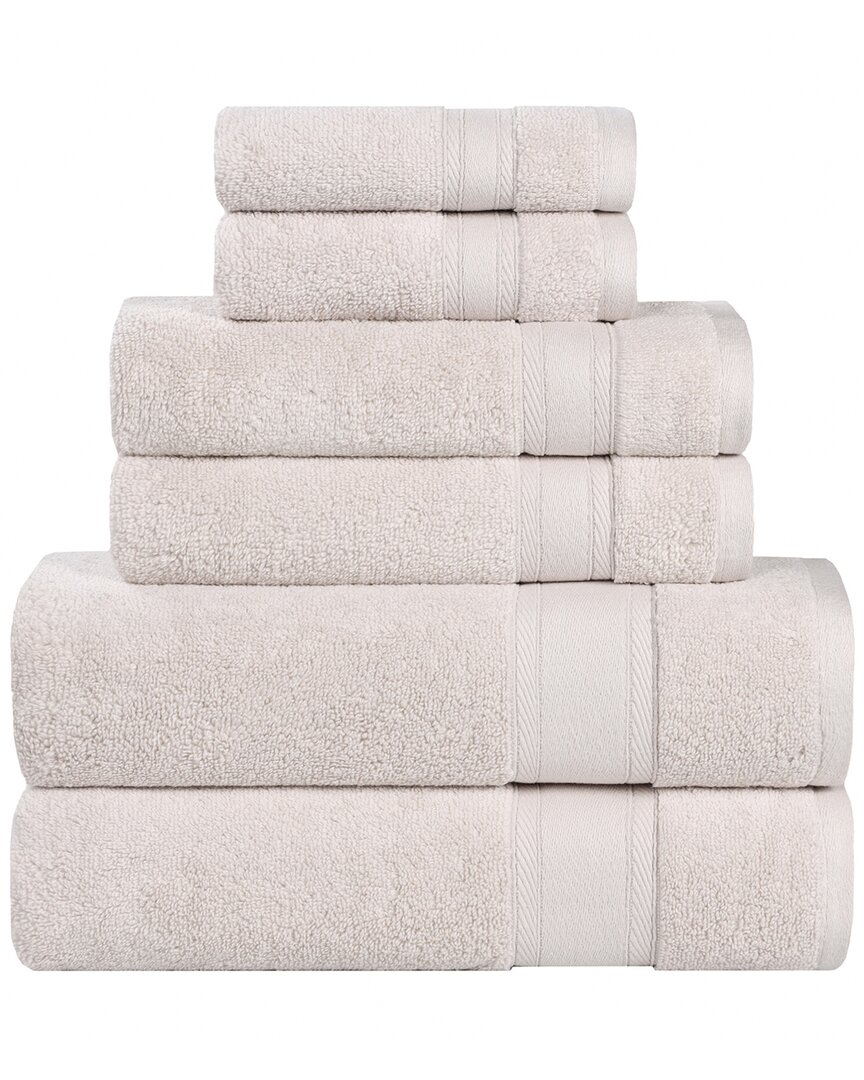 Superior Belmont Zero Twist Cotton Medium Weight Soft Absorbent 6pc Towel Set