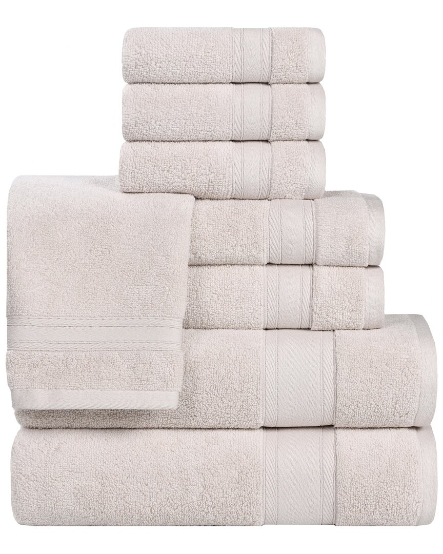 Superior Belmont Zero Twist Cotton Medium Weight Soft Absorbent 8pc Towel Set