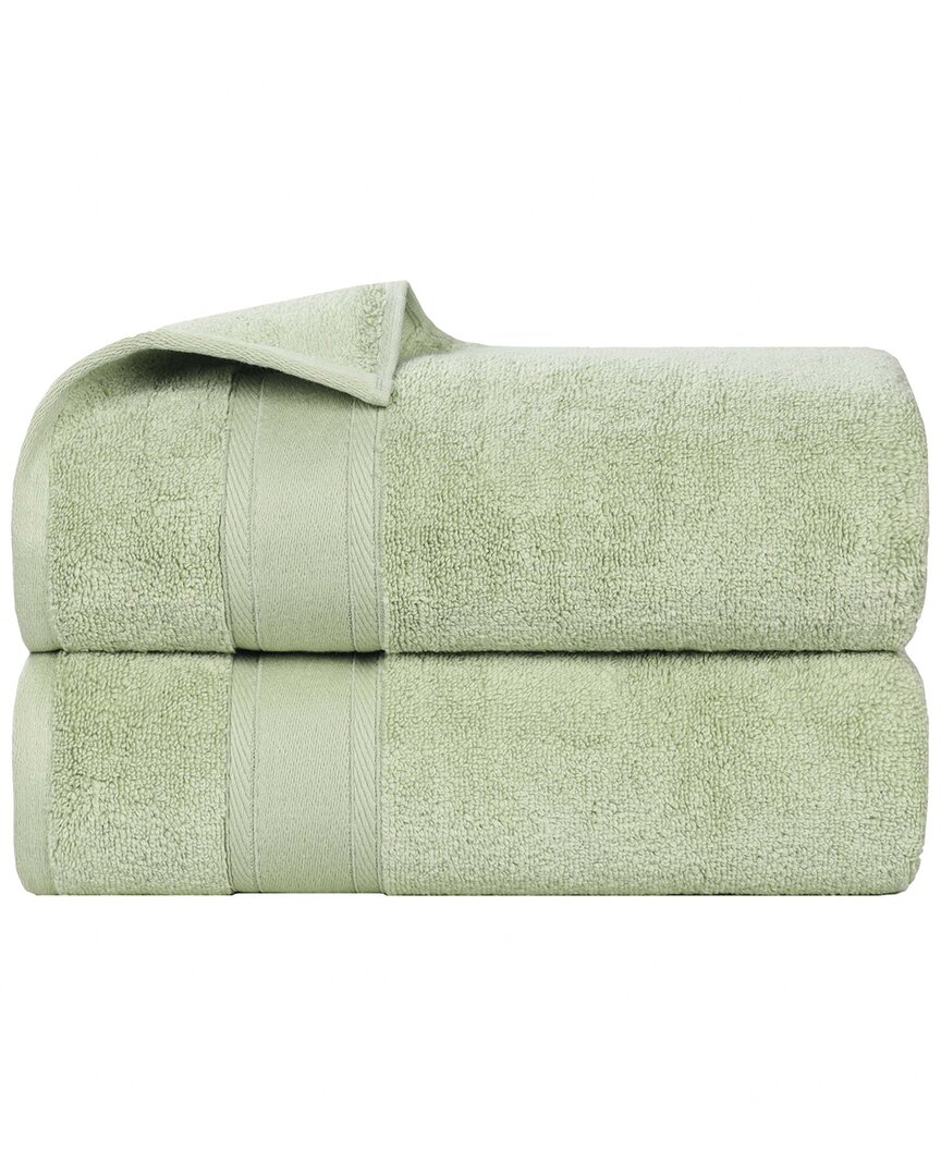Superior Set Of 2 Belmont Zero Twist Cotton Medium Weight Soft Absorbent Bath Towels
