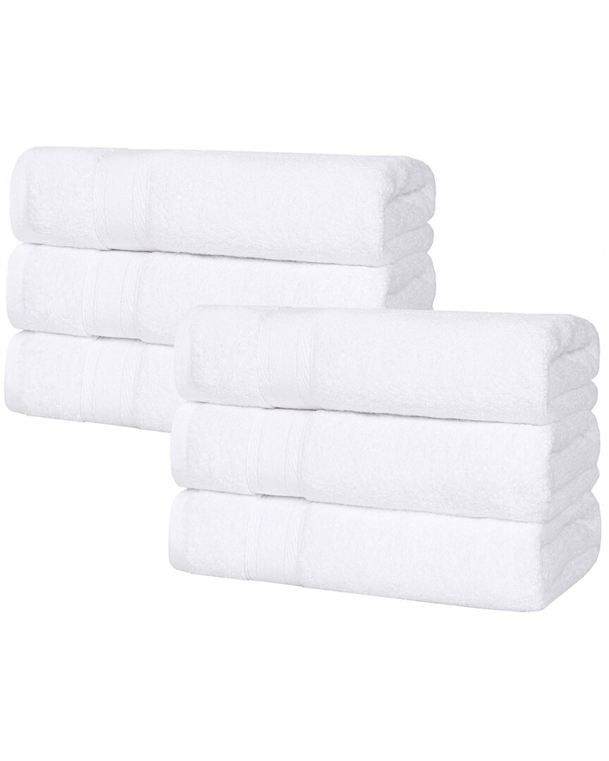 Superior Set Of 6 Belmont Zero Twist Cotton Medium Weight Absorbent Hand Towels