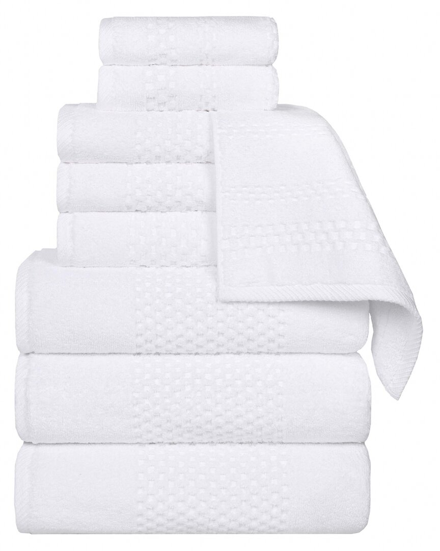 Superior Playa Zero Twist Cotton Medium Weight Solid Waffle Textured 9pc Towel Set