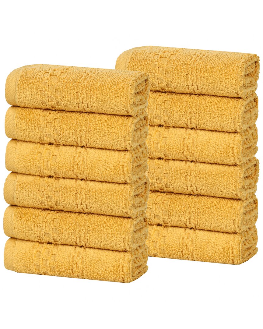 Superior Set Of 12 Playa Zero Twist Cotton Solid Waffle Textured Washcloths