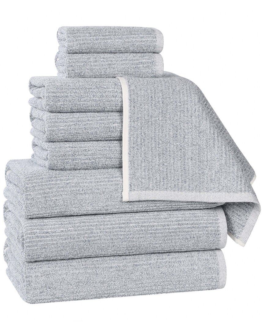 Superior Destin Medium Weight Solid Ribbed 9pc Towel Set