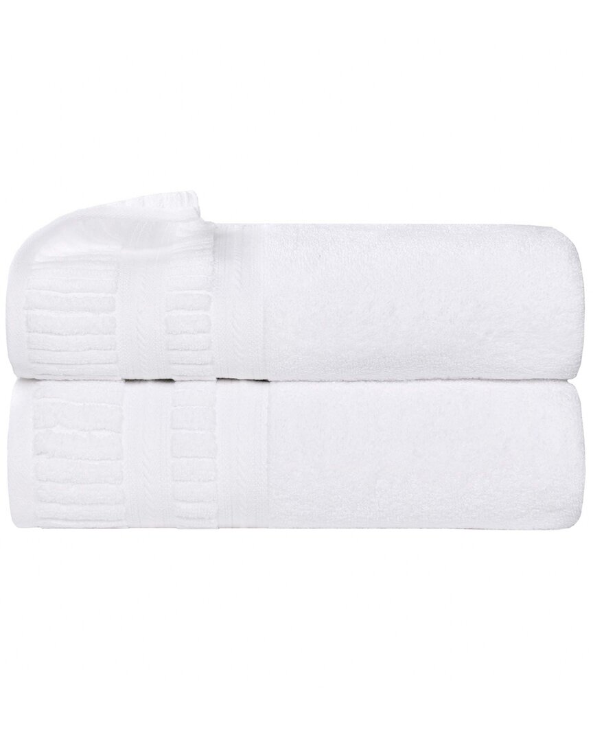 Superior Set Of 2 Venice Zero Twist Cotton Medium Weight Soft Absorbent Bath Towels