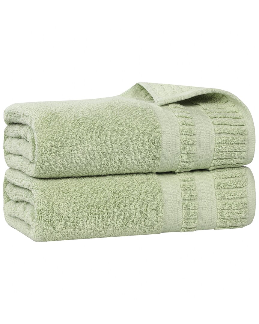 Superior Set Of 2 Venice Zero Twist Cotton Medium Weight Soft Absorbent Bath Sheets