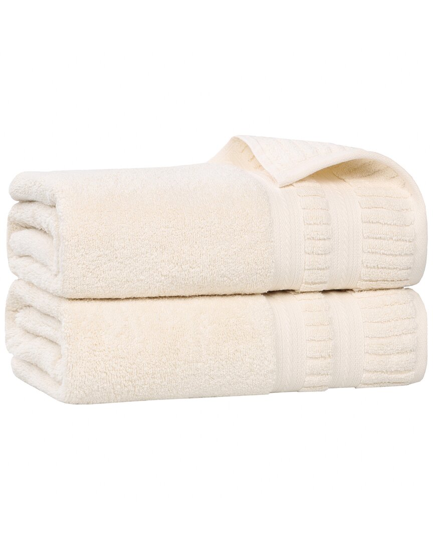 Superior Set Of 2 Venice Zero Twist Cotton Medium Weight Soft Absorbent Bath Sheets
