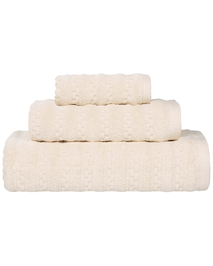 Superior Zuma Zero Twist Cotton Medium Weight Soft Absorbent 3pc Towel Set