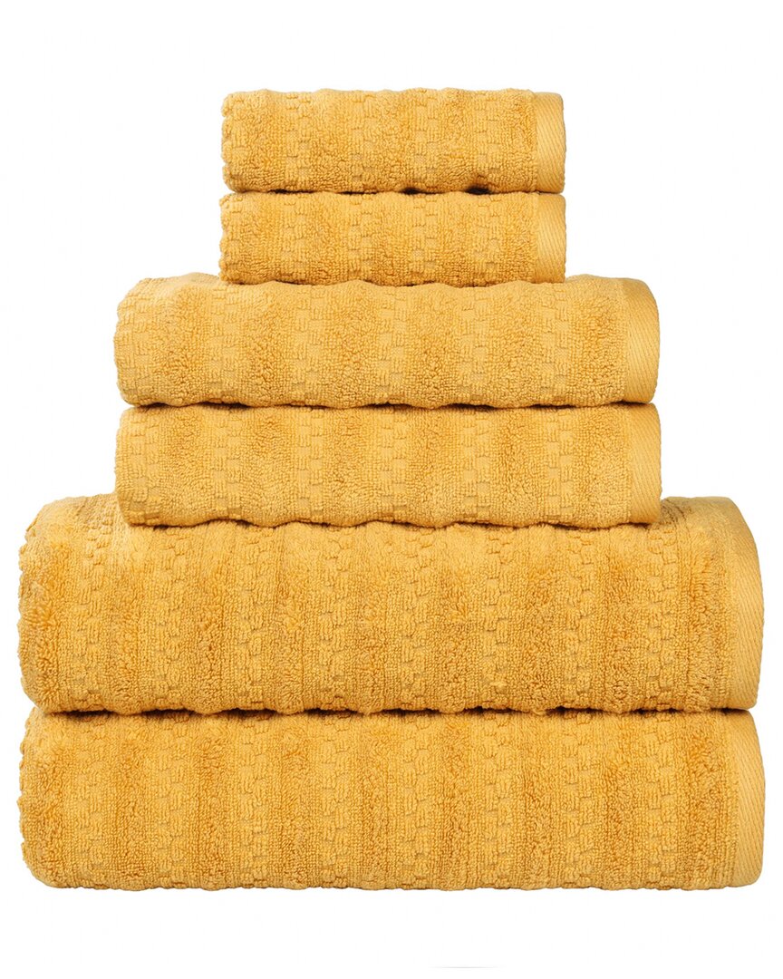 Superior Zuma Zero Twist Cotton Medium Weight Soft Absorbent 6pc Towel Set