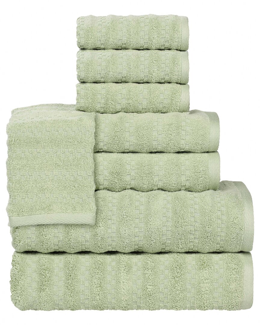 Superior Zuma Zero Twist Cotton Medium Weight Soft Absorbent 8pc Towel Set