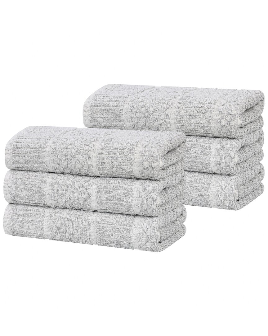 Superior Set Of 6 Naples Medium Weight Solid Hand Towels