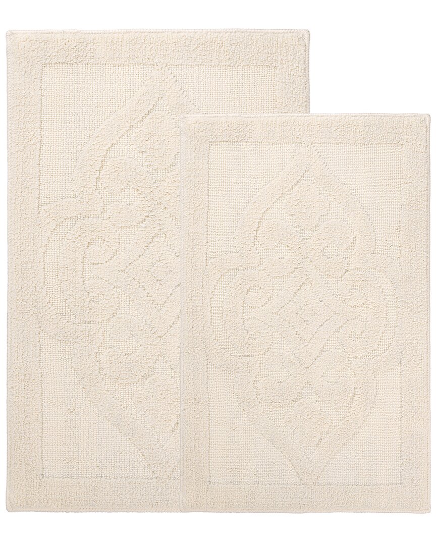 Superior Set Of 2 Medium Myra Medallion Washable Bath Rugs
