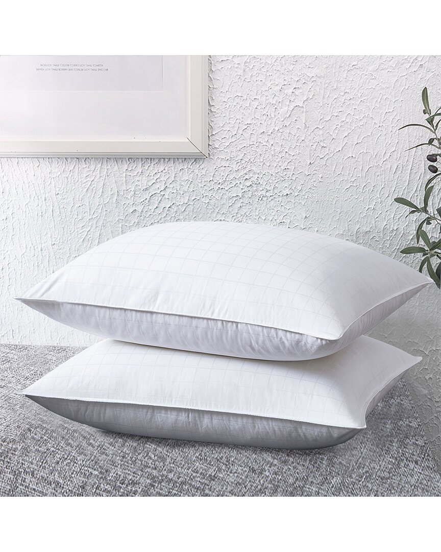 Unikome 300 Thread Count Pack Of 2 Cotton White Down Feather Pillows