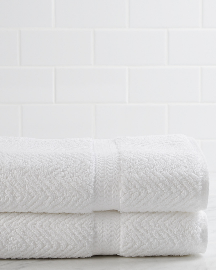 Linum Home Textiles Herringbone Weave Set Of 2 Bath Towels