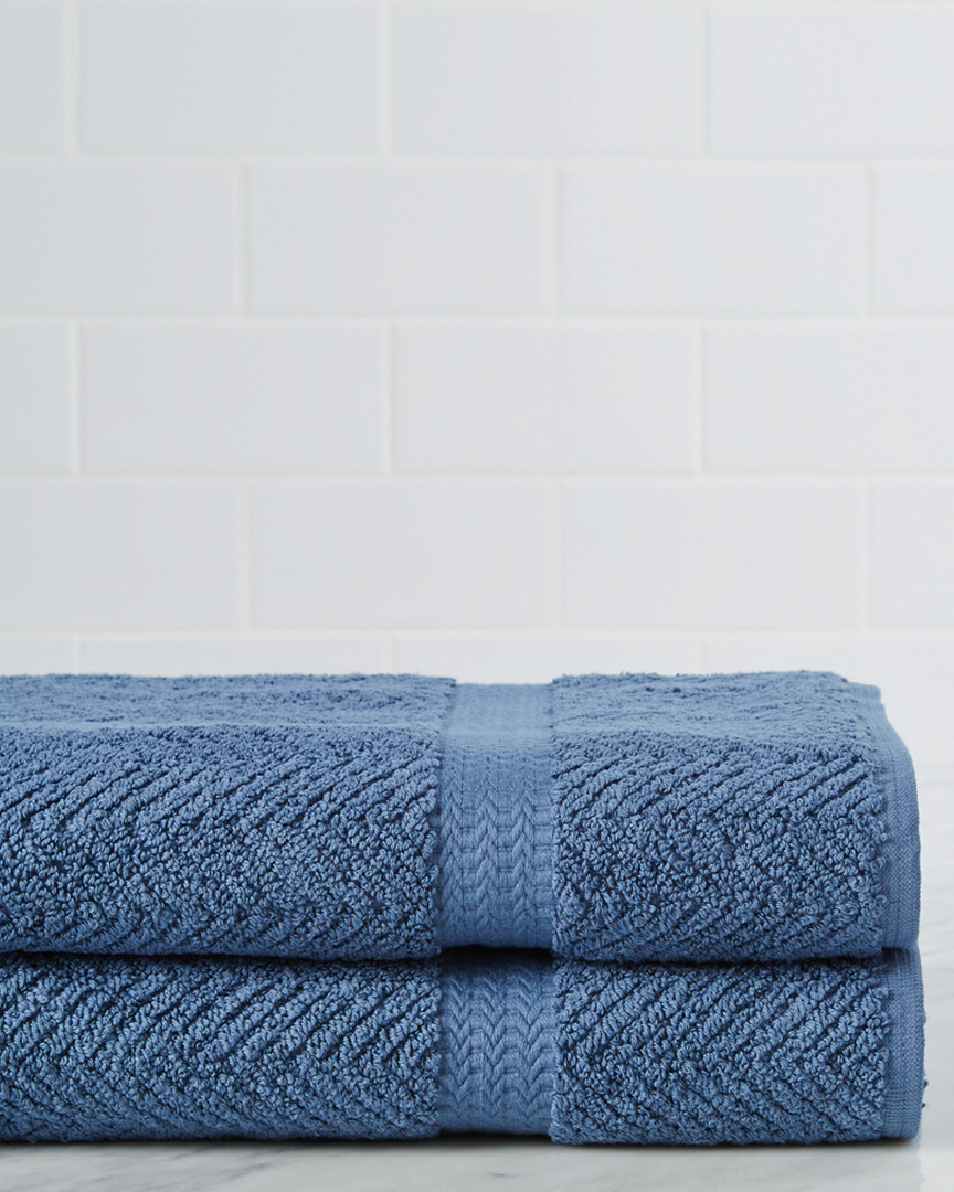Linum Home Textiles Herringbone Weave Set Of 2 Bath Towels