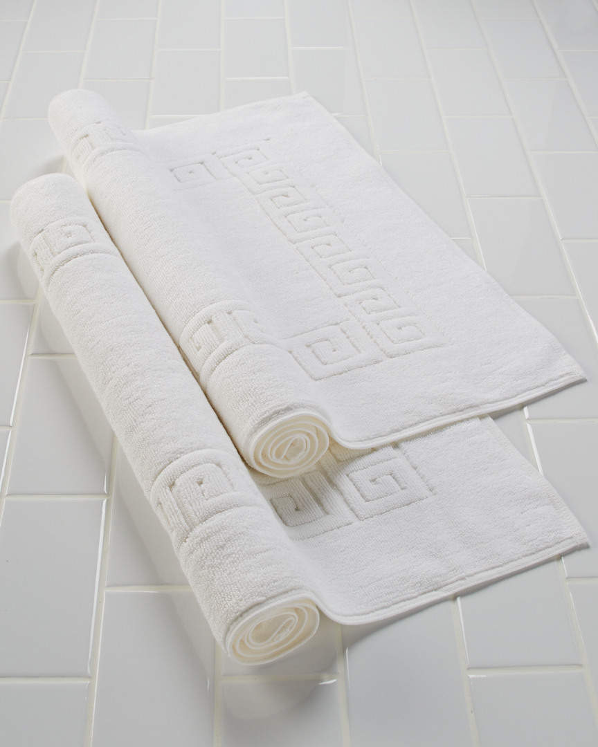 Linum Home Textiles Greek Key Set Of 2 Bath Mats In Beige