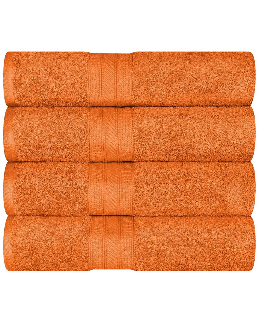 Superior Cotton Solid Highly-absorbent 4pc Luxury Bath Towel Set In Beige