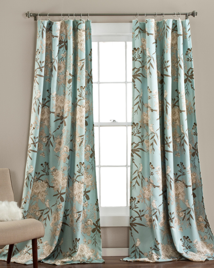Triangle Home Botanical Garden Room Darkening Window Curtain Panels