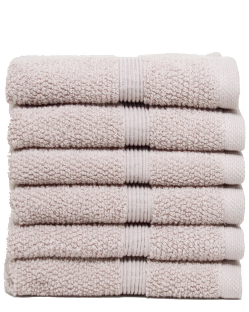 Ivy Set Of 6 Collection Rice Effect Washcloths In Red