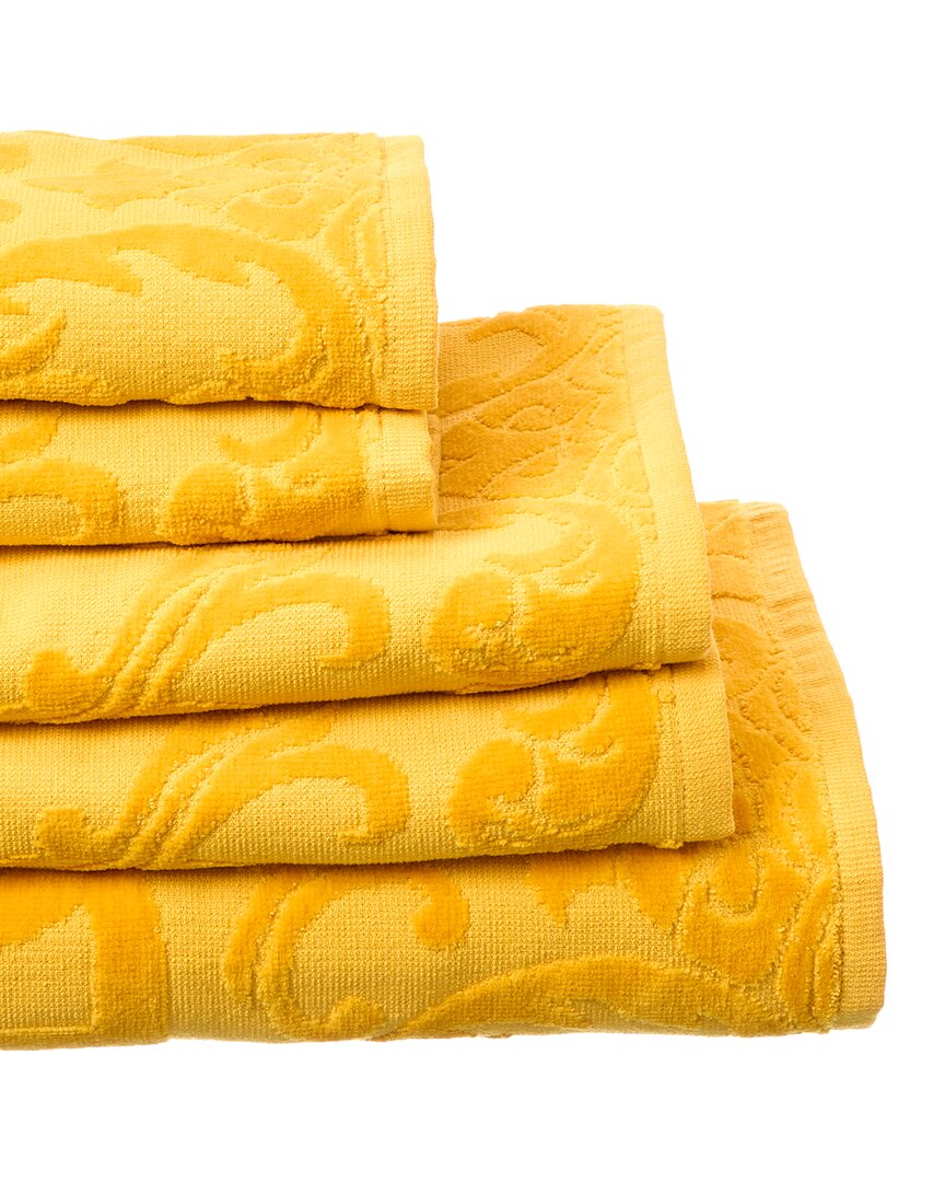 Dolce & Gabbana Crosswise 5pc Towel Set In Yellow