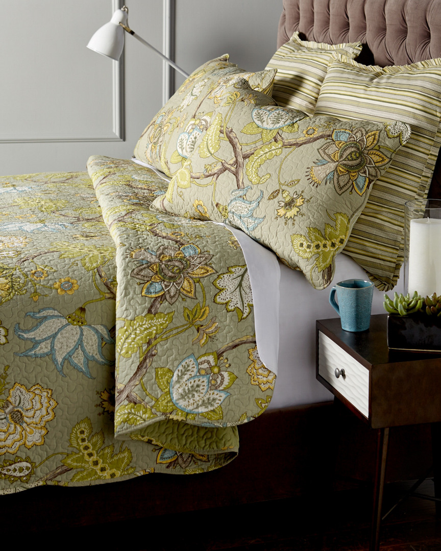 C & F Home C&f Floral Garden Quilt Collection In Green