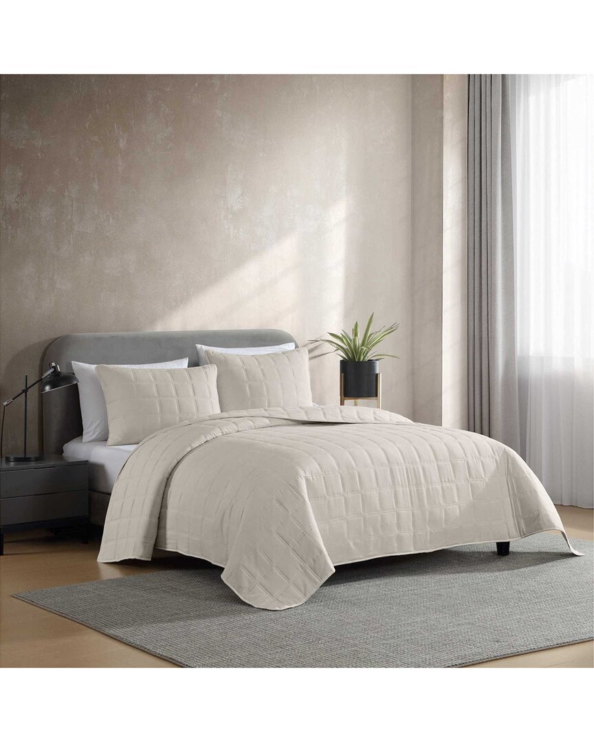Kenneth Cole Reaction Kenneth Cole Stonewashed Beige Kg Quilt Set